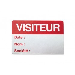 Red Visitor Satin Labels (ET/V)